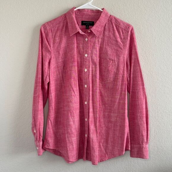 Banana Republic Long Sleeve Soft Washed Light Red Button-Up Shirt 100% Cotton - Picture 1 of 8